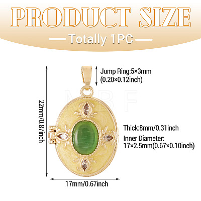 1Pc Brass Enamel Locket Pendants FIND-TA0010-71D-1