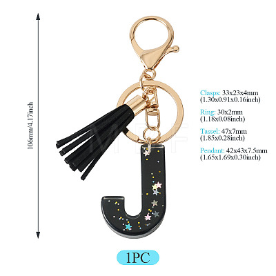 1Pc Resin Letter Keychains KEYC-TADJ0001-09J-1
