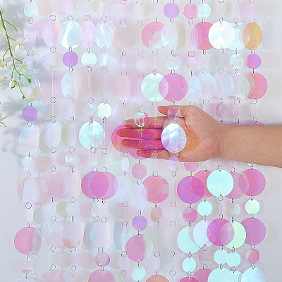 20Pcs PVC Sequin Round Beaded Curtain AJEW-CN0006-55A-1