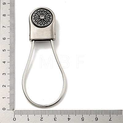 Tibetan Style 316 Surgical Stainless Steel Fittings with 304 Stainless Steel Key Ring FIND-Q101-11AS-1