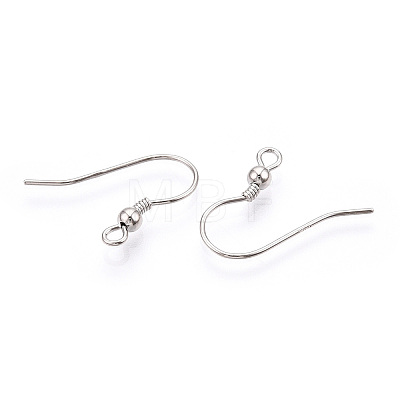 Anti-Tarnish Rhodium Plated 925 Sterling Silver French Hooks with Coil and Ball STER-T007-121P-1