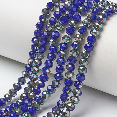 Electroplate Opaque Solid Color Glass Beads Strands EGLA-A034-P2mm-J04-1
