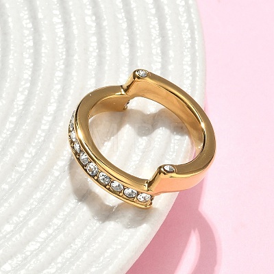 304 Stainless Steel Micro Pave Cubic Zirconia Finger Rings for Women RJEW-F205-01E-G-1