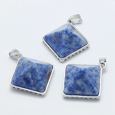 Natural Blue Spot Jasper Pendants G-O163-F12-1