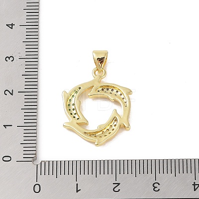 Brass Micro Pave Cubic Zirconia Pendants KK-E111-41G-01-1