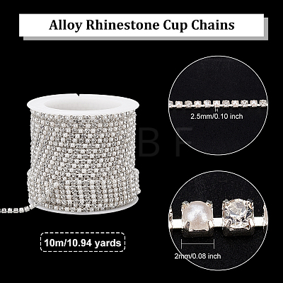 Olycraft Alloy Rhinestone Cup Chains FIND-OC0002-53A-1