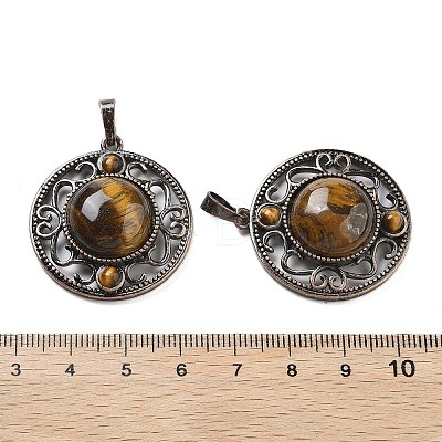 Natural Tiger Eye Pendants G-Q158-03A-R11-1