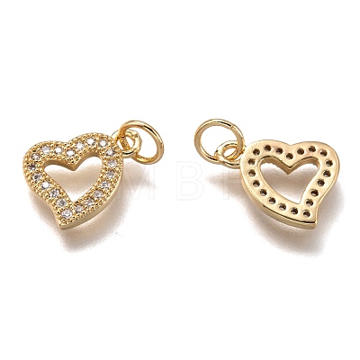 Brass Micro Pave Clear Cubic Zirconia Charms ZIRC-B002-60G-1