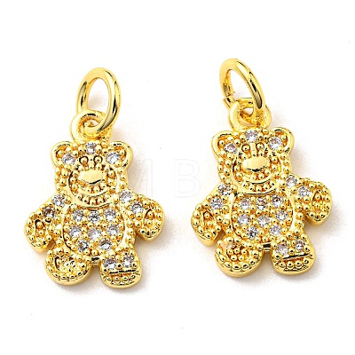 Rack Plating Brass Micro Pave Cubic Zirconia Charms KK-D036-24G-1