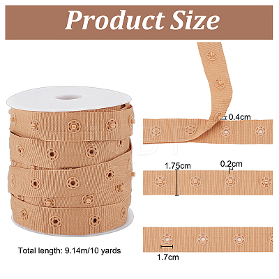 10 Yards Polyester Sewing Snap Button Tape DIY-OC0012-96A-1