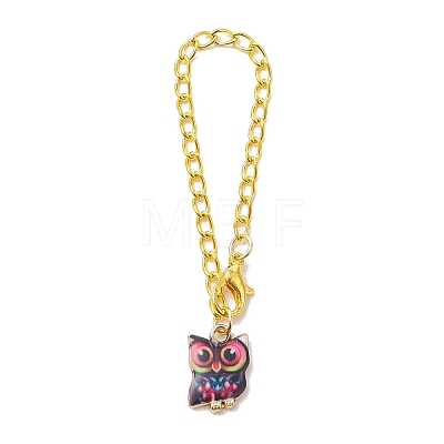 Owl Alloy Pendants Decorations HJEW-JM01865-1