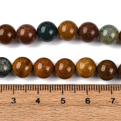 Natural Ocean Jasper Beads Strands G-F668-26-8mm-1