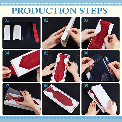 4 Sets Rectangle Paper Gift Tie Packing Boxes CON-GA0001-41-1