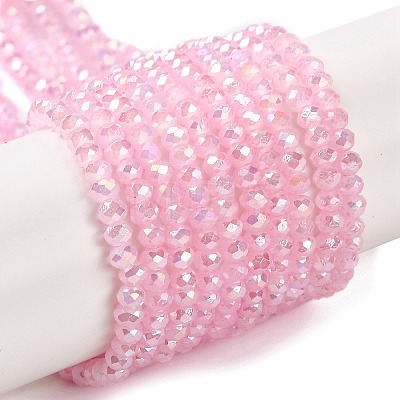 Baking Electroplate Glass Beads Strands DGLA-A039-J4mm-B16-1