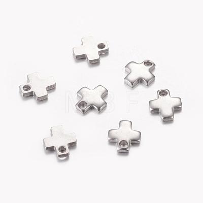 Tarnish Resistant 201 Stainless Steel Stamping Blank Tag Tiny Cross Charms STAS-Q072-1