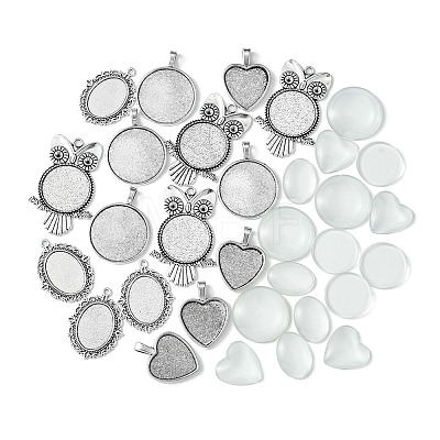 DIY Blank Tibetan Style Alloy Pendant Making Kit DIY-FS0005-79-1