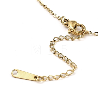 Maple Leaf Glass Pendant Necklaces NJEW-E105-13KCG-1