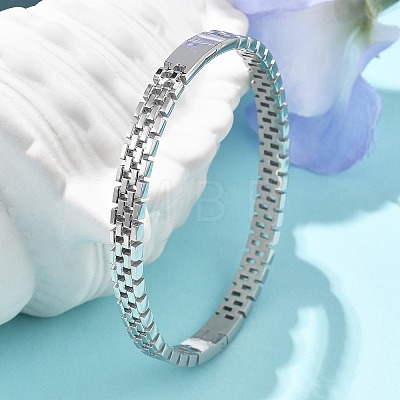 304 Stainless Steel Watch Band Bangles for Women BJEW-Z092-03P-1