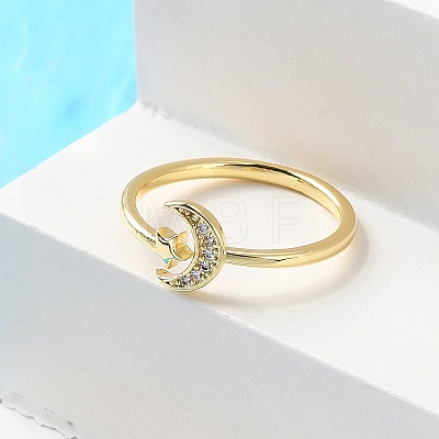 Adjustable Brass Micro Pave Clear Cubic Zirconia Cuff Rings ZIRC-Z002-09G-1