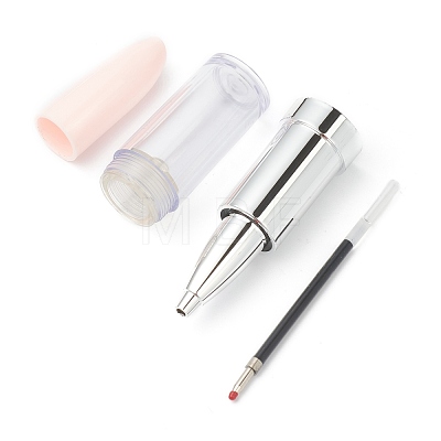Lipstick Shape Empty Tube Black Ink Ballpoint Pens DIY-H123-A04-1
