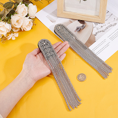 2Pcs Iron Tassel Chain Shoulder Epaulettes DIY-HY0003-58P-1