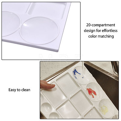 Rectangle Plastic Watercolor Oil Palette AJEW-WH0696-655-1