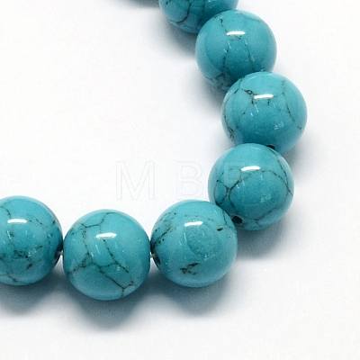 Dyed Synthetic Turquoise Gemstone Bead Strands TURQ-R032-8mm-XSS09-1