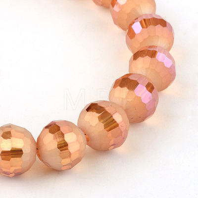 Faceted Round Electroplate Glass Bead Strands EGLA-S130-10mm-M-1