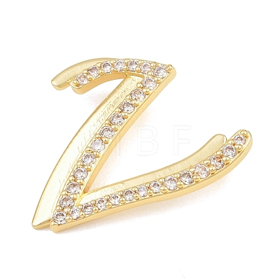 Brass Micro Pave Clear Cubic Zirconia Pendants CU-CBA8481-01G-V-1