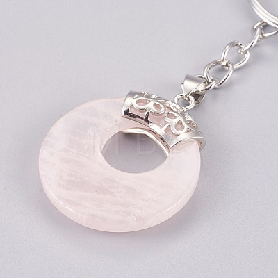 Natural Rose Quartz Keychain KEYC-P041-D16-1