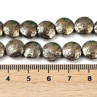 Electroplated Natural Lava Rock Beads Strands G-K388-01I-1