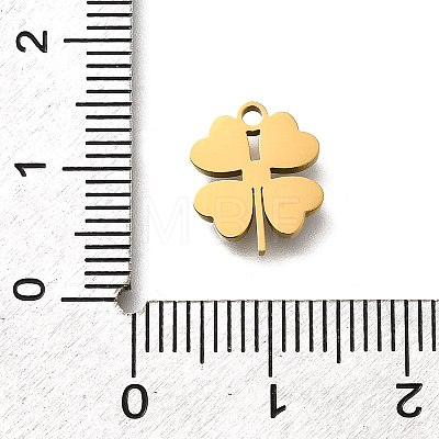 304 Stainless Steel Four Leaf Clover Charms STAS-Q348-14G-01A-1