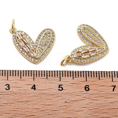 Rack Plating Brass Micro Pave Cubic Zirconia Pendants KK-Z071-57G-1