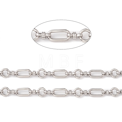 304 Stainless Steel Ring and Oval Link Chains CHS-E023-04P-1