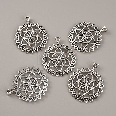 Tibetan Style Zinc Alloy Pendants TIBEP-WH0001-04AS-1