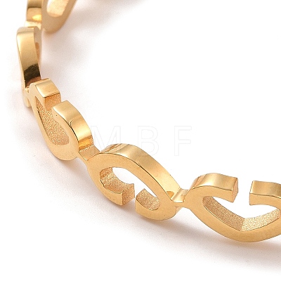 Ion Plating(IP) 304 Stainless Steel Bangles with Safety Chains BJEW-F464-18G-1