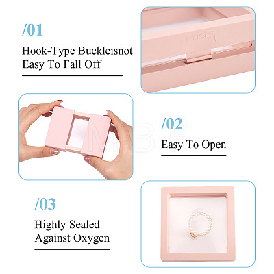 3 Bags 3 Styles Square Transparent PE Thin Film Suspension Jewelry Display Box CON-TA0001-38C-1