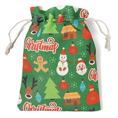 Christmas Theme Cloth Printed Storage Bags ABAG-F010-02B-02-1