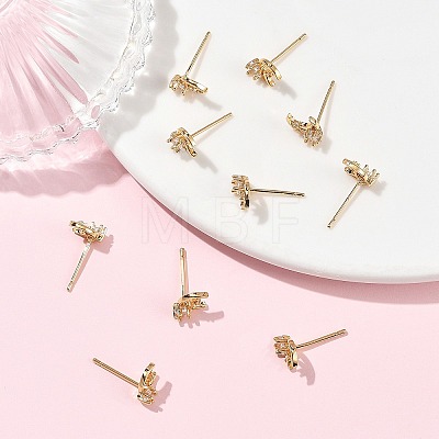 SHEGRACE Brass Micro Pave Cubic Zirconia Stud Earrings XGRQ4N531-709G-1