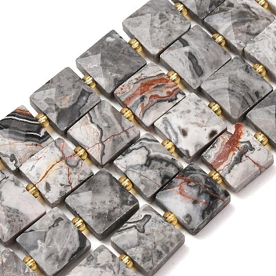 Natural Map Stone Beads Strands G-F839-A32-01-1