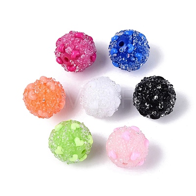 Opaque Acrylic & Transparent Resin Rhinestone Beads SACR-Q005-02B-1