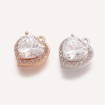 Brass Micro Pave Cubic Zirconia Charms ZIRC-E117-36-1