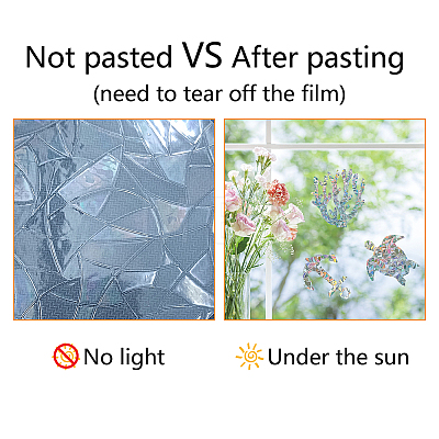 Waterproof PVC Colored Laser Stained Window Film Adhesive Stickers DIY-WH0256-087-1