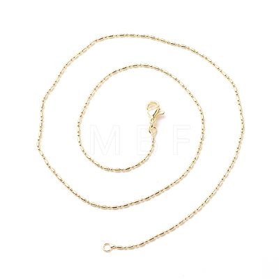 Brass Ball and Column Link Chains Necklace for Women NJEW-P265-01B-G-1