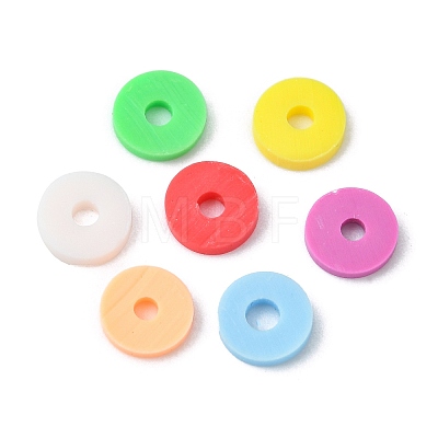 1302Pcs 7 Colors Flat Round Handmade Polymer Clay Beads CLAY-CJ0001-72-1