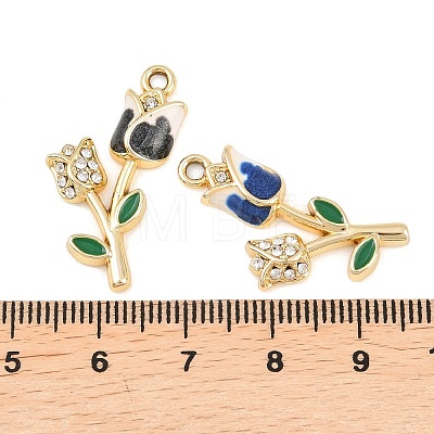 Alloy Rhinestone Pendants FIND-I366-01G-1
