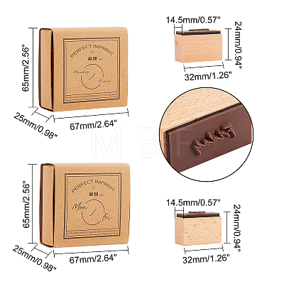 Wooden Stamps AJEW-BK0001-006-1
