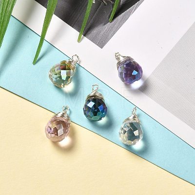 Transparent Glass Charms PALLOY-JF00853-02-1