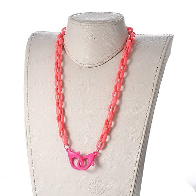 (Jewelry Parties Factory Sale)Personalized Acrylic Cable Chain Necklaces NJEW-JN02898-04-1