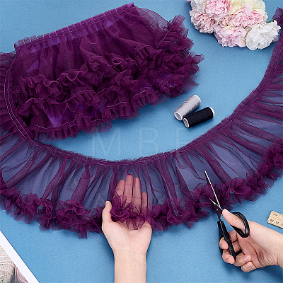 2 Yards Polyester Ruffled Trimming DIY-PH0038-24B-1